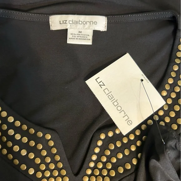 Liz Claiborne Sleeveless Sexy Black Stud Dress NEW NWT - Picture 7 of 7